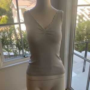 Bebe Silver Fitted Tank Top